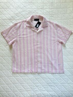 Original Use Knit Textured Lightweight Button Up Shirt - Men's Size Medium NWT